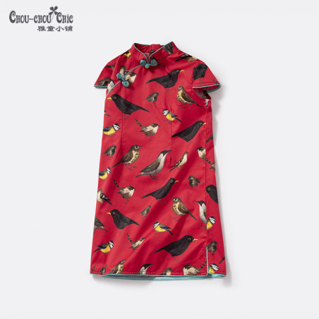 Summer Qipao Crimson Skylarks
